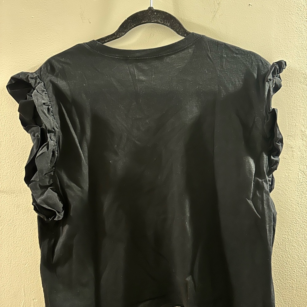 Black Zara Ruffled Sleeve Top - Picture 5 of 5